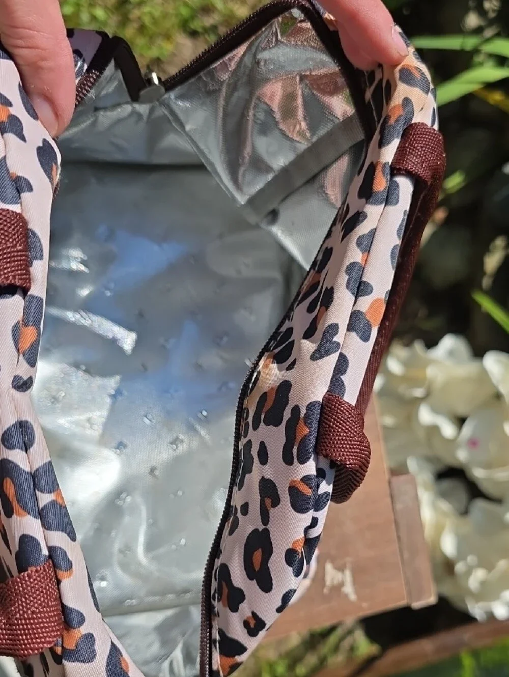 Leopard Print Women’s Lunch Box in Cream and Brown